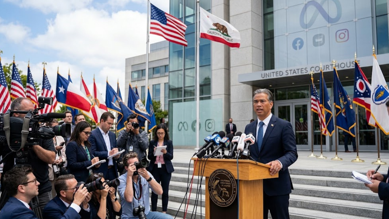 Meta child safety settlement announcement - Attorney General press conference