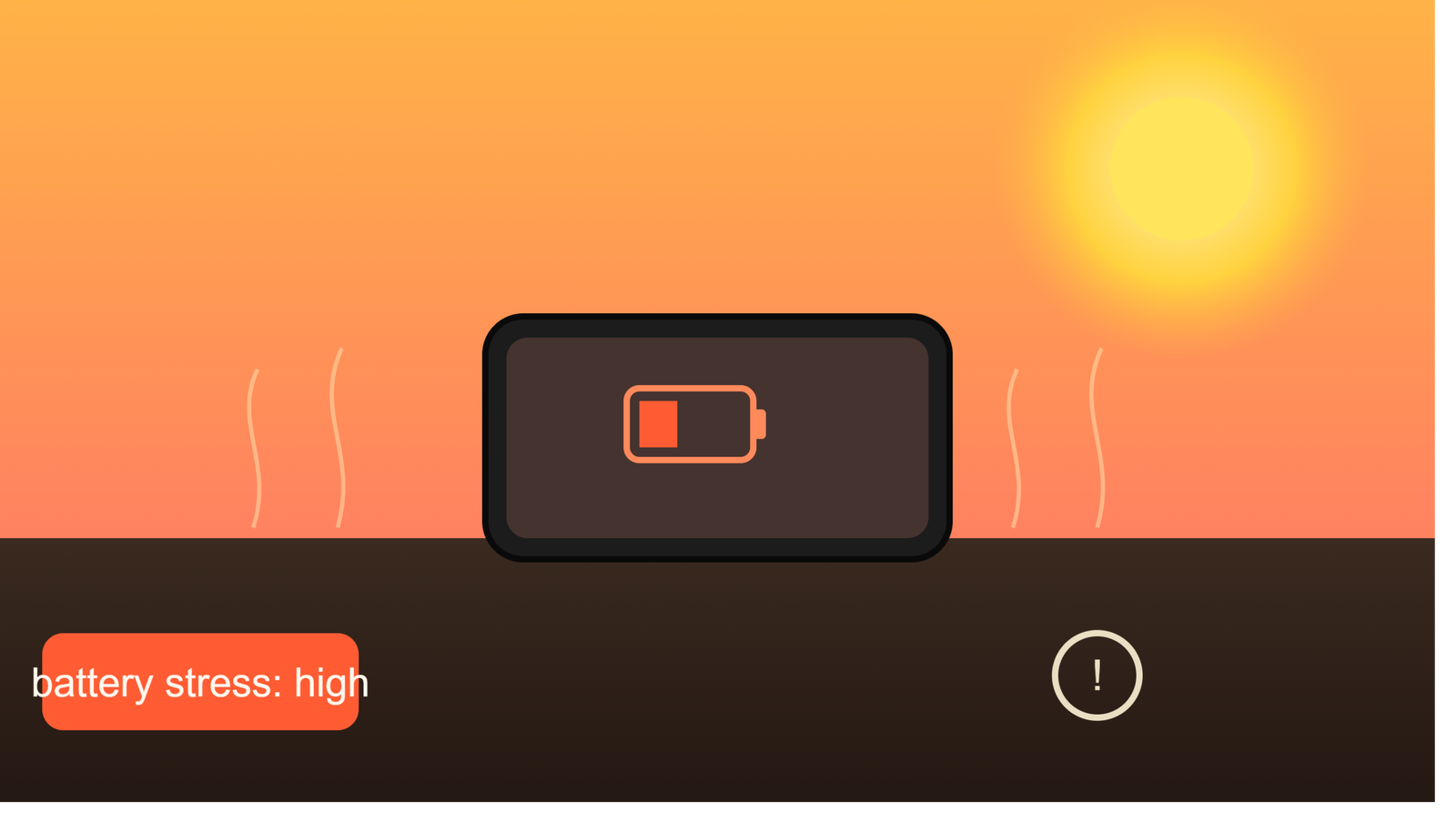 phone battery heat damage illustration